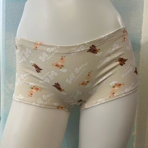 NWT PINK Dog “Self Care Comes First” Boyshort / Boxer Panties